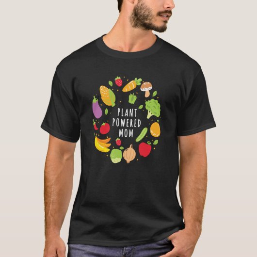 Plant Powered Mam Vegan Vegetarian Plant Ba T-shirt (Voorkant)