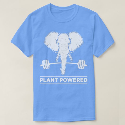 Plant Powered Vegan Elephant Funny Veganism Quote T-shirt (Design voorkant)
