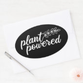 Plant Powered, Vegan Ovale Sticker (Envelop)