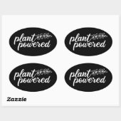 Plant Powered, Vegan Ovale Sticker (Vel)
