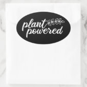 Plant Powered, Vegan Ovale Sticker (Tas)