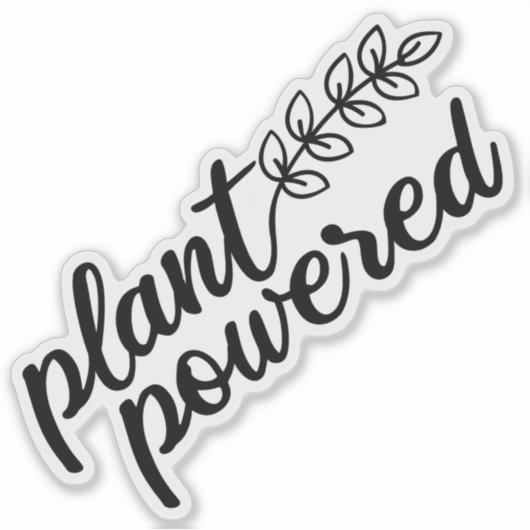 Plant Powered, Vegan Sticker (Voorkant)