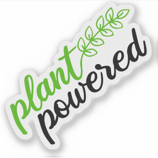 Plant Powered, Vegan Sticker (Voorkant)