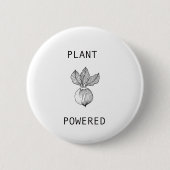 Plant Powered Vegan Vegetarian Button (Voorkant)