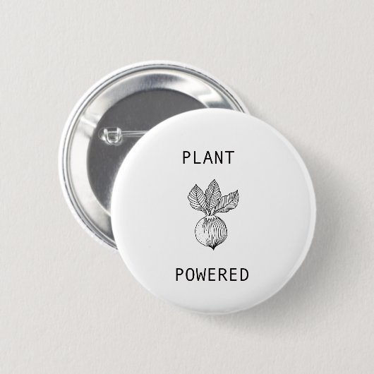 Plant Powered Vegan Vegetarian Button (Voorkant /achterkant)
