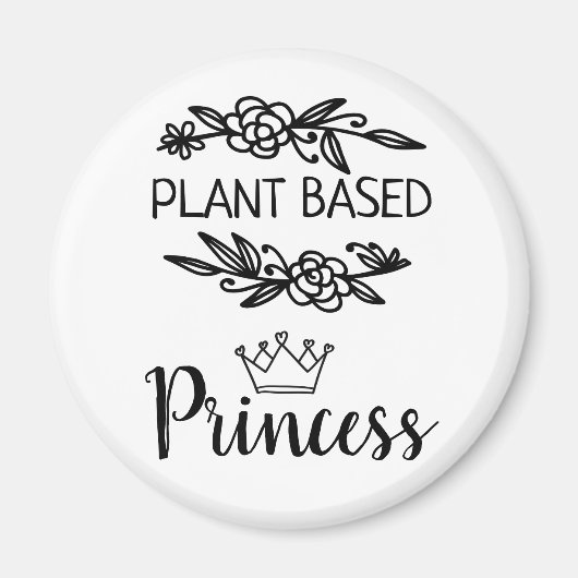 Plant-prinses vegan floral met kroon magneet (Voorkant)