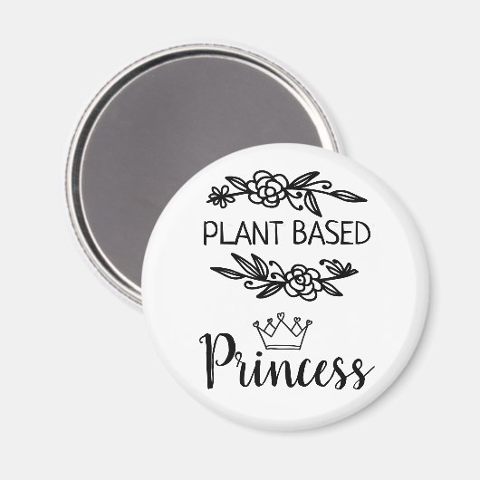 Plant-prinses vegan floral met kroon magneet (Voorkant / Achterkant)