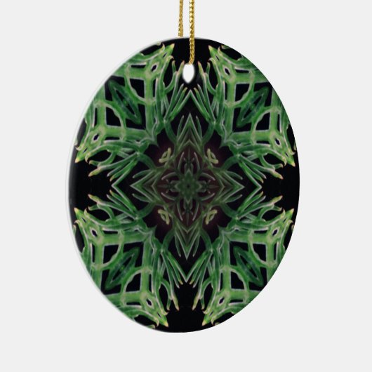 Plant Psychedelic Arts - Patronen - Groene Planten Keramisch Ornament (Rechts)