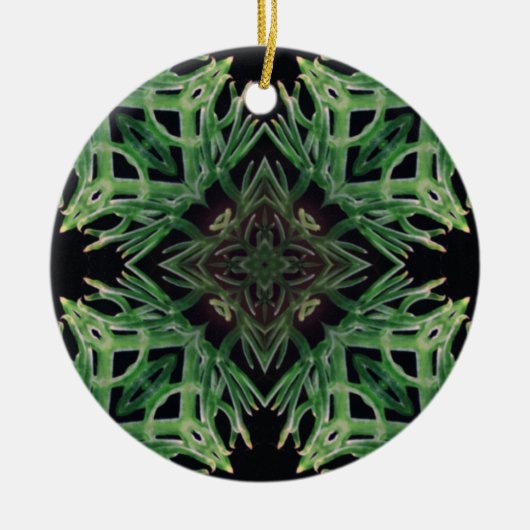 Plant Psychedelic Arts - Patronen - Groene Planten Keramisch Ornament (Voorkant)