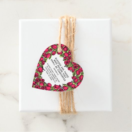 Plant rode tulpbollen bedankjes labels (In situ)