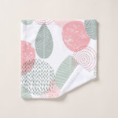 Plant Sage Green en Pink Morandi Bad Handdoek (Wasdoekje)
