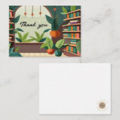 Plant Sanctuary Brown and Green Leaves Library Notitiekaartje (Voorkant / Achterkant)