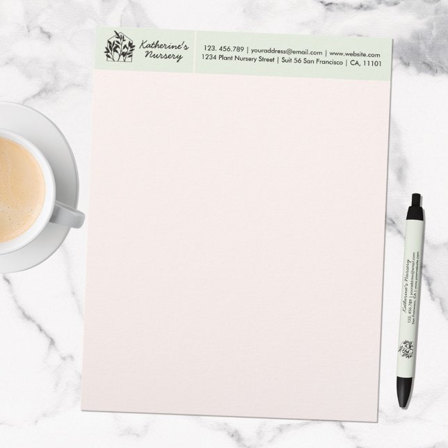 Plant Shop Kinderkamer Modern Abstract met Adres Briefhoofd (In situ marble table)