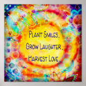 Plant Smile Cheerful Inspirerend Poster (Voorkant)