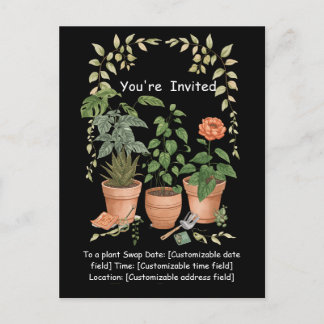Plant Swap Invitation Earth Day Event Card Feestdagenkaart