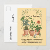 Plant Swap Invitation Earth Day Event Card Feestdagenkaart (Voorkant / Achterkant)