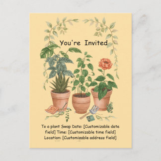 Plant Swap Invitation Earth Day Event Card Feestdagenkaart