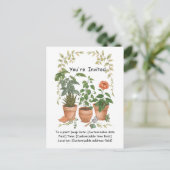 Plant Swap Invitation Earth Day Event Card Feestdagenkaart (Staand voorkant)