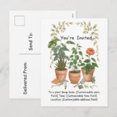 Plant Swap Invitation Earth Day Event Card Feestdagenkaart (Voorkant / Achterkant)