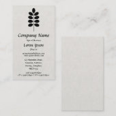 Plant Symbool - Zwart op Canvas Visitekaartje (Voorkant / Achterkant)