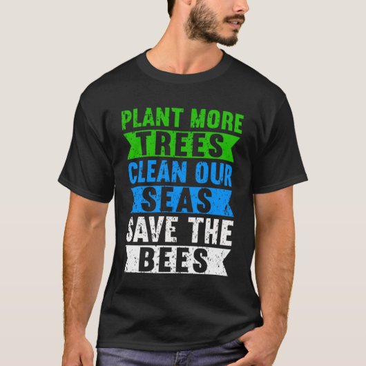 Plant Tree Clean Zee Klimaatverandering Tiener Aar T-shirt (Voorkant)