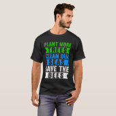 Plant Tree Clean Zee Klimaatverandering Tiener Aar T-shirt (Voorkant volledig)