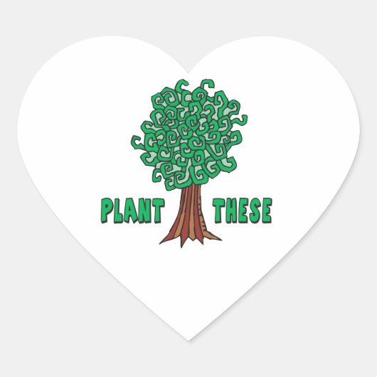 Plant Trees Hart Sticker (Voorkant)