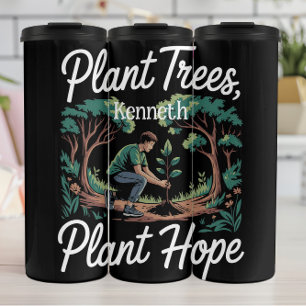 Plant Trees, Plant Hope" - Milieuvriendelijk tuini Thermosbeker
