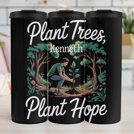 Plant Trees, Plant Hope" - Milieuvriendelijk tuini Thermosbeker