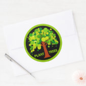 Plant Trees Ronde Sticker (Envelop)