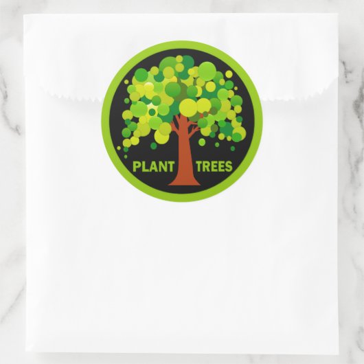 Plant Trees Ronde Sticker (Tas)