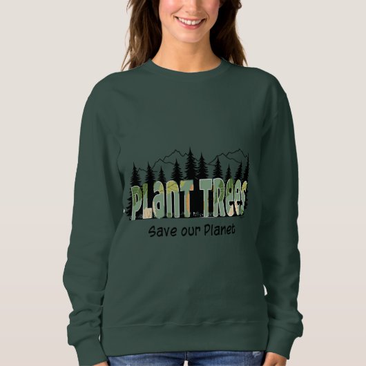 Plant Trees - Save Our Planet, Cool- Groen T-shirt (Voorkant)