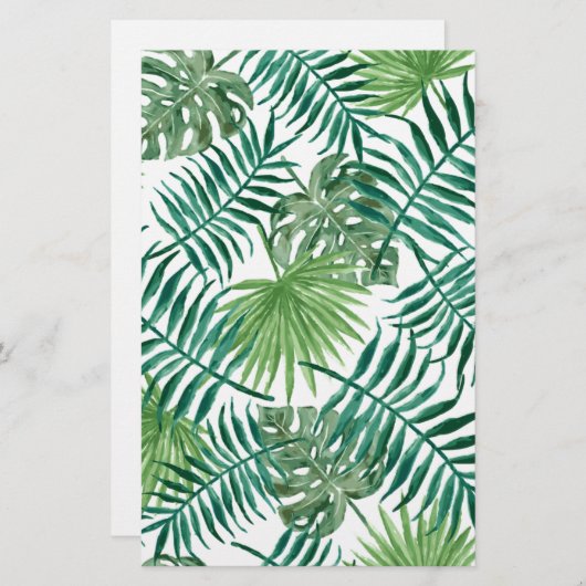 Plant Tropisch Botanisch Palm Leaf Briefpapier (Voorkant / Achterkant)