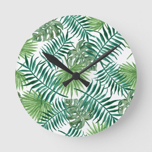 Plant Tropisch Botanisch Palm Leaf Ronde Klok (Voorkant)