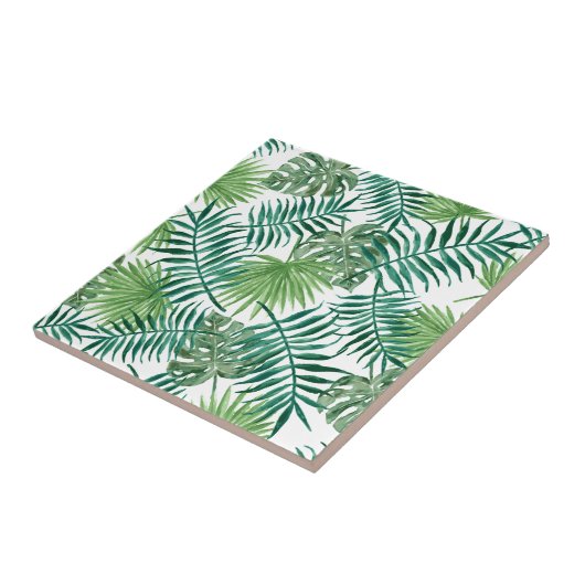 Plant Tropisch Botanisch Palm Leaf Tegeltje (Zijkant)