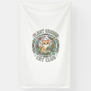 Plant Tuin Kat Grappige Kat Liefhebber Ontwerp - P Spandoek
