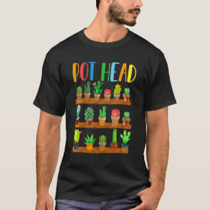 Plant Tuinman Pot Hoofd Succulent Cactus T-shirt