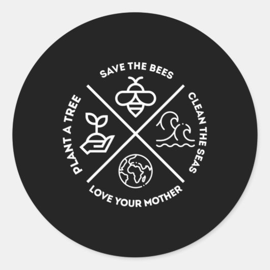 Plant van de Aarde een boom sparen de bijen het Ze Ronde Sticker (Voorkant)
