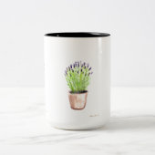 Plant van de lavenderkruid rustige paars tweekleurige koffiemok (Center)
