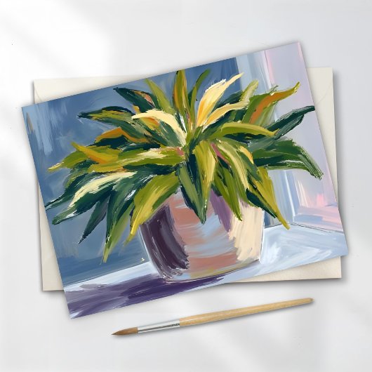 Plant van de slang | Potted House Plant Schilderij Briefkaart