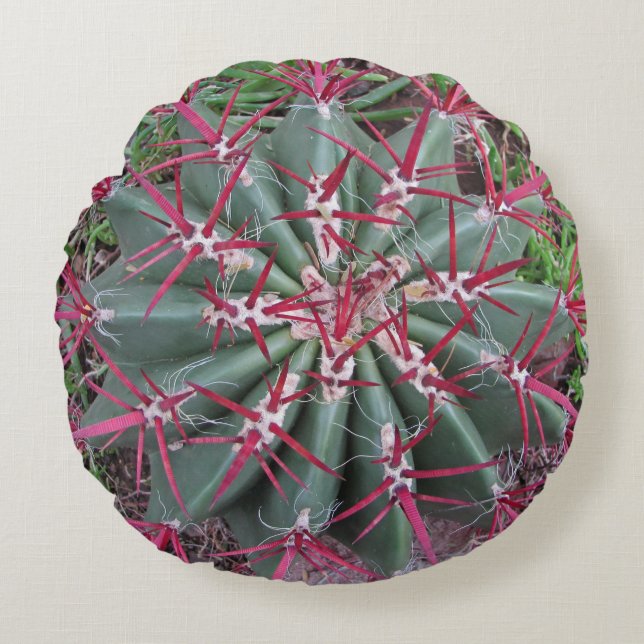 Plant van de zuidwestelijke woestijn Foto Red Barr Rond Kussen (Voorkant)