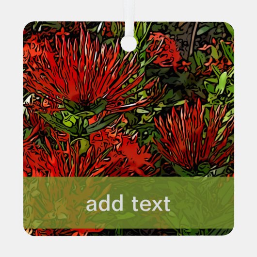 Plant van Firebush Metalen Ornament (Achterkant)