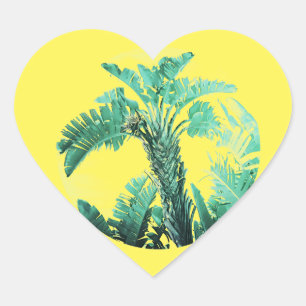 Plant van groene bladbananen hart sticker