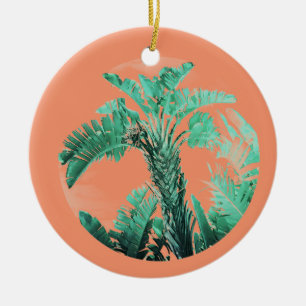 Plant van groene bladbananen keramisch ornament