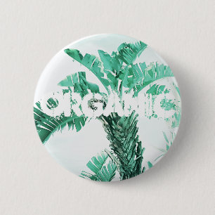 Plant van groene bladbananen ronde button 5,7 cm