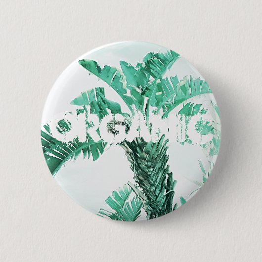 Plant van groene bladbananen ronde button 5,7 cm (Voorkant)