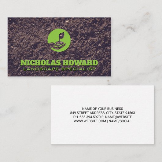 Plant van het bedrijf | grond visitekaartje (Voorkant / Achterkant)