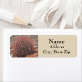 Plant van het mooie Rode Barrel Cactus Desert Adre Etiket (Insitu)