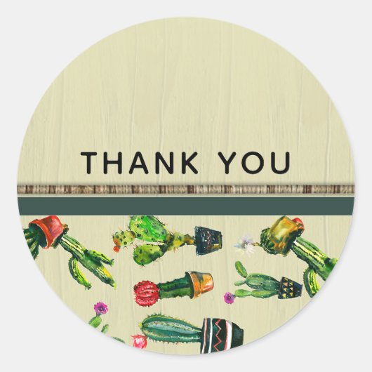 Plant van het zuidwesten van Cactus Natural Rustic Ronde Sticker (Voorkant)