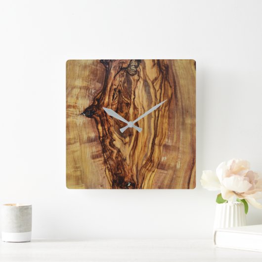 plant van olijfboomstructuur natuur vierkante klok (Huis)